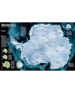 Antarctica Satellite Map [Laminated]