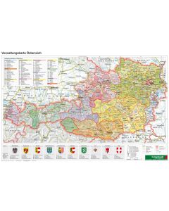 Austria by District - A3, Planomap 1:1.300.000