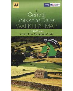 Central Yorkshire Dales AA Map 07 LAMINATED