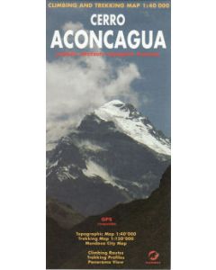Cerro Aconcagua climbing and trekking map 1:40,000