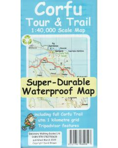 Corfu Tour &amp; Trail Super Durable Map