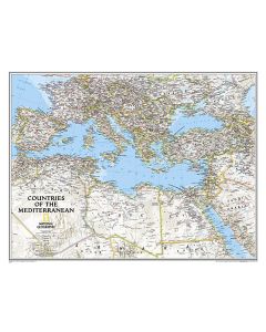 Countries of the Mediterranean Classic Map Laminated