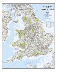 England and Wales Classic Map Tubed