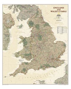 England and Wales Executive Map Tubed