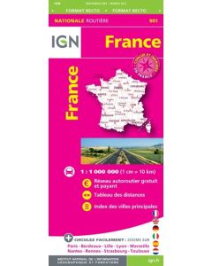 France: Roads and Motorways (with speed cameras) IGN 901