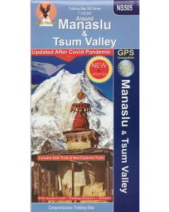 High Route Around Manaslu &amp; Tsum Valley map NS505