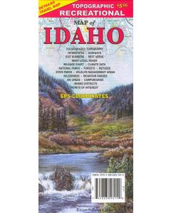 Idaho Topographic Recreational Map 1:792,000