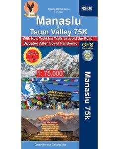 Manaslu amp Tsum Valley 175k map