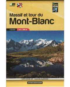 Mont Blanc, Tour and Massif Pocket Map 1:50,000