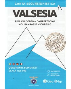 Valsesia south west Hiking Map 1 125000